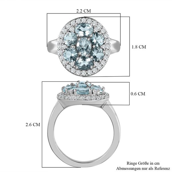 Espirito Santo Aquamarin und Zirkon Ring, ca. 2.87 ct. image number 7