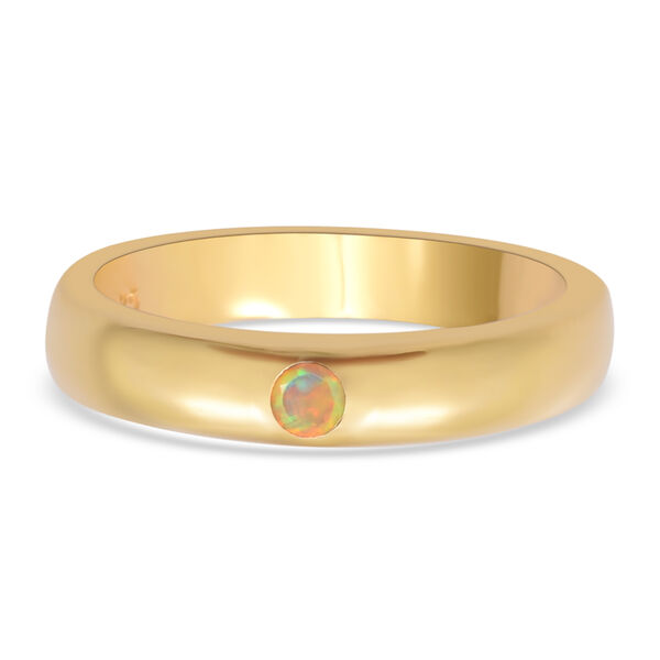 Nat&uuml;rlicher &Auml;thiopischer Opal Ring 925 Silber vergoldet  ca. 0,14 ct