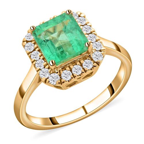 Iliana AAA Kolumbianischer Smaragd, Weißer Diamant Ring 750 Gold (Größe 17.00) ca. 1,85 ct image number 0