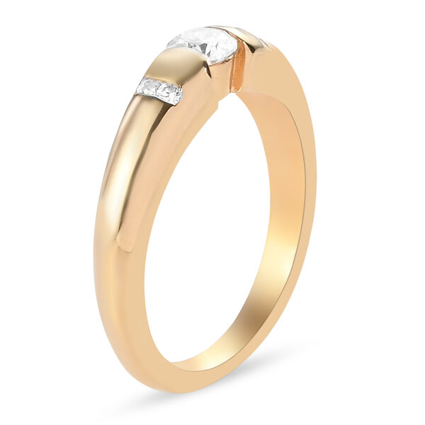 88 Facetten Moissanit Ring 925 Silber vergoldet  ca. 0,28 ct image number 5