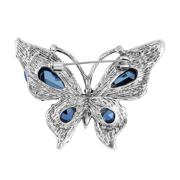 Schmetterling Mehrfarbiger Kristall Brosche image number 3