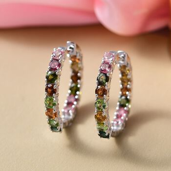 D'Joy AA Mehrfarbig-Turmalin Ohrringe 925 Silber rhodiniert ca. 3,14 ct.