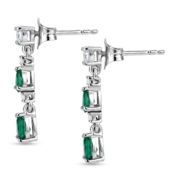 D'Joy AAA Kagem Sambischer Smaragd Ohrringe 925 Silber Rhodiniert ca. 1,09 ct.