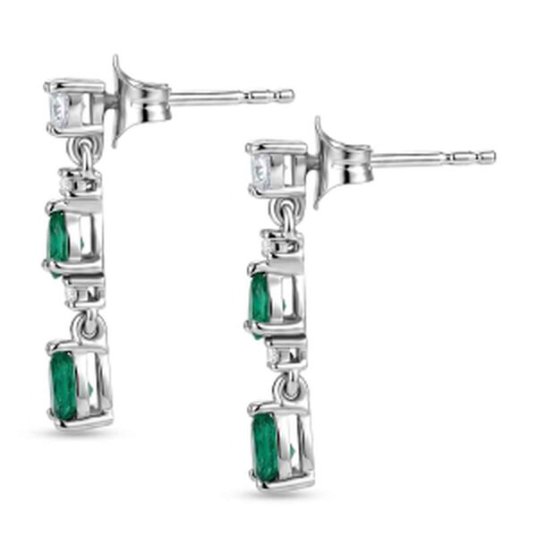 D'Joy AAA Kagem Sambischer Smaragd Ohrringe 925 Silber Rhodiniert ca. 1,09 ct. image number 3
