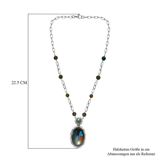 Labradorit Halskette, 45 cm - 47,96 ct. image number 5