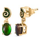 D'Joy Ammolit Ohrringe 925 Silber 750 Gelbgold Vermeil ca. 1,71 ct.