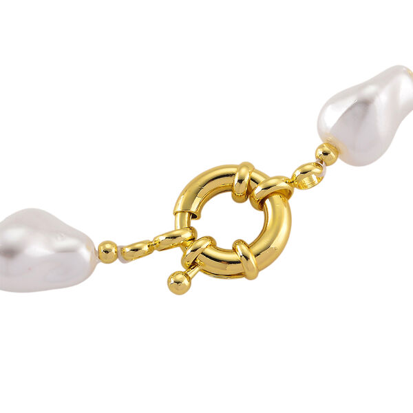 Wei&szlig;e Muschelkernperle 50cm Halskette image number 5