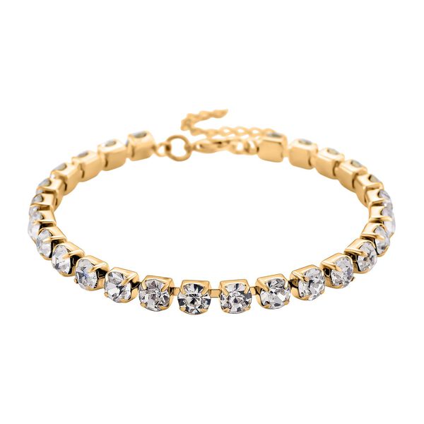 Wei&szlig;er Kristall Schmuckset Nickelfreies Messing Goldfarben, Flexibles (Gr&ouml;&szlig;e 17.00-18.00) image number 8