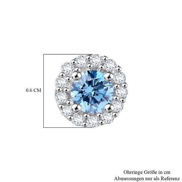LUXURIANT SI blaue und wei&szlig;e Labor Diamant Ohrringe - 0,50 ct. image number 4