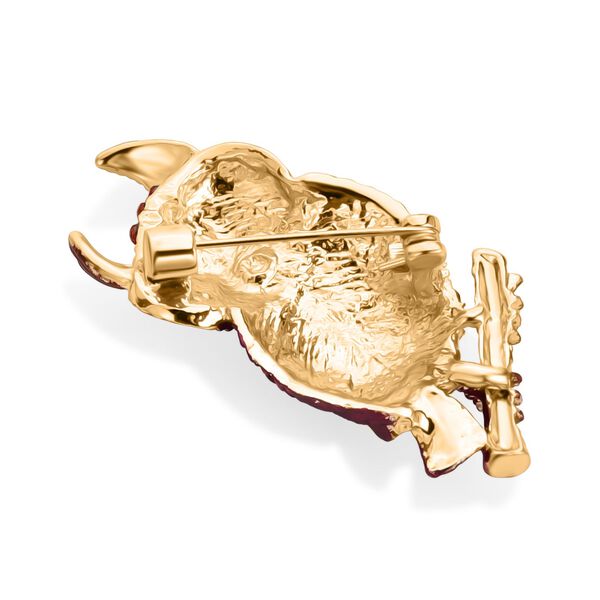 Emaillierte und mehrfarbige Kristall-Brosche, Eule image number 5