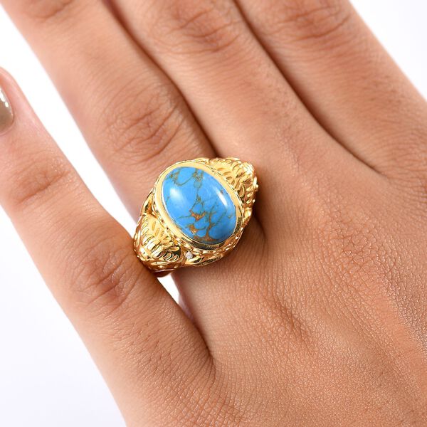 Blaues Türkis Ring Nickelfreies Messing (Größe 18.00) ca. 4,62 ct image number 3