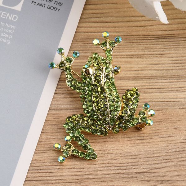 Gr&uuml;ner Magie Farbe Kristall Brosche  Gelb image number 2
