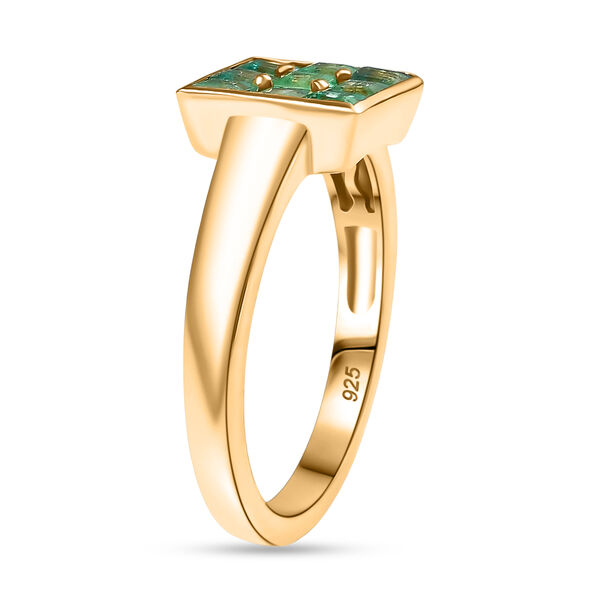 Kagem Sambischer Smaragd Ring 925 Silber 750 Gelbgold Vermeil (Größe 19.00) ca. 0,88 ct image number 5