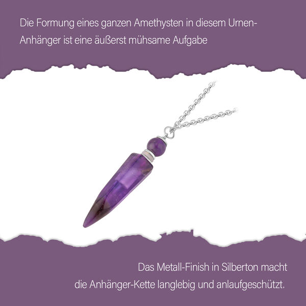 Afrikanischer Amethyst Urnen-Anh&auml;nger mit Kette image number 7