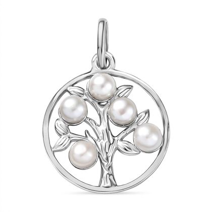 S&uuml;&szlig;wasser Perle (4-4.5 mm) Anh&auml;nger 925 Silber rhodiniert