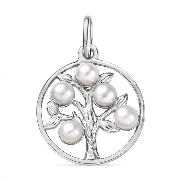 S&uuml;&szlig;wasser Perle (4-4.5 mm) Anh&auml;nger 925 Silber rhodiniert