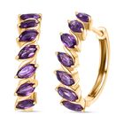 Afrikanischer Amethyst Ohrringe 925 Silber Gelbgold Vermeil ca. 3.11 ct