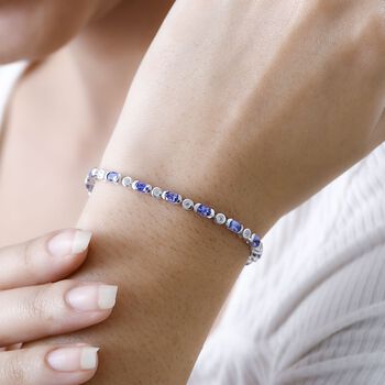 Tansanit und Zirkon Armband