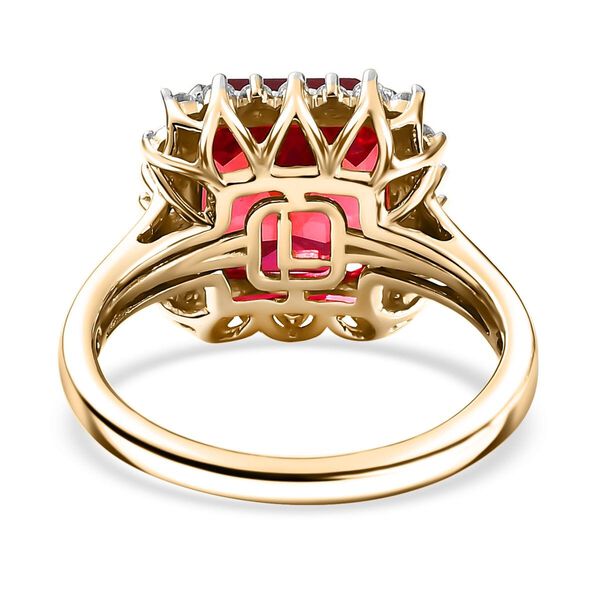 LUXURIANT DIAMOND- zertifiziert und gepr&uuml;ft AAA Labor Padparadscha Saphir und Labor Diamant Ring in 417 Gold - 5,93 ct. image number 4