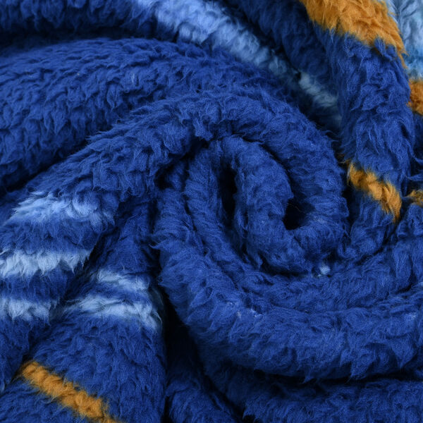 Sherpa Hoodie, Ikat Muster, dunkelblau image number 7