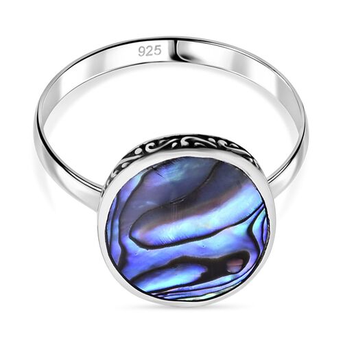 Royal Bali - Abalone Muschel Ring 925 Silber (Größe 18.00) ca. image number 0