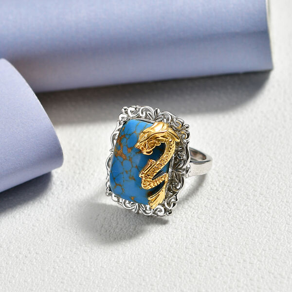 EVER TRUE AA Blauer Mojave T&uuml;rkis Ring Nickelfreies Messing (Gr&ouml;&szlig;e 17.00) ca. 11,80 ct image number 1