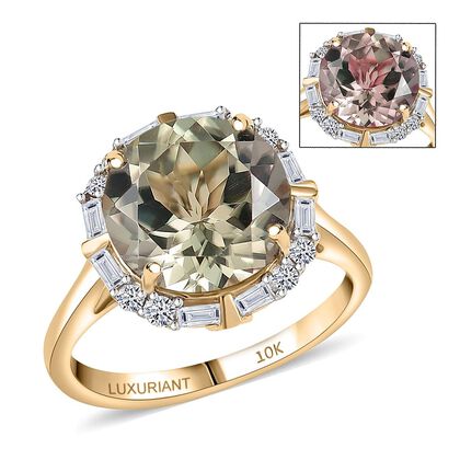 LUXURIANT DIAMOND - AAA Turkizit, Lab Grown Diamant Ring 417 Gold (Gr&ouml;&szlig;e 16.50) ca. 5,32 ct