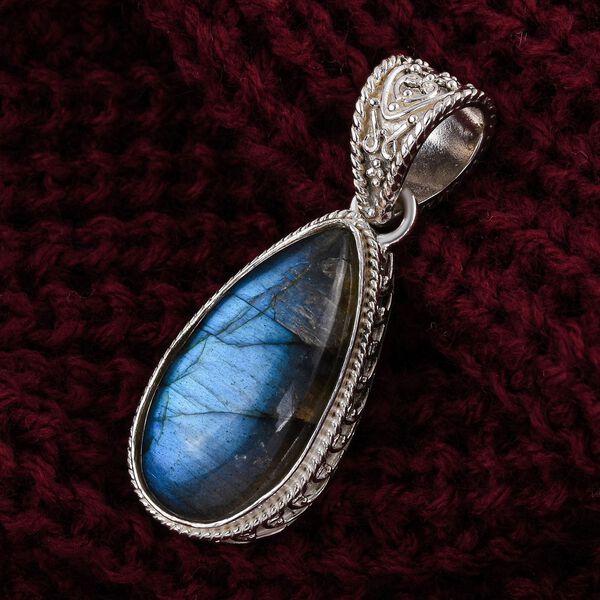 Royal Bali - Labradorit-Anhänger. 925 Silber Schwarz oxidiert ca. 15.10 ct image number 3