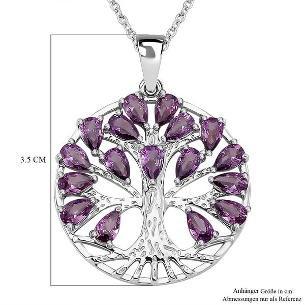 Lila Zirkonia Halskette ca. 50 cm Messing image number 6