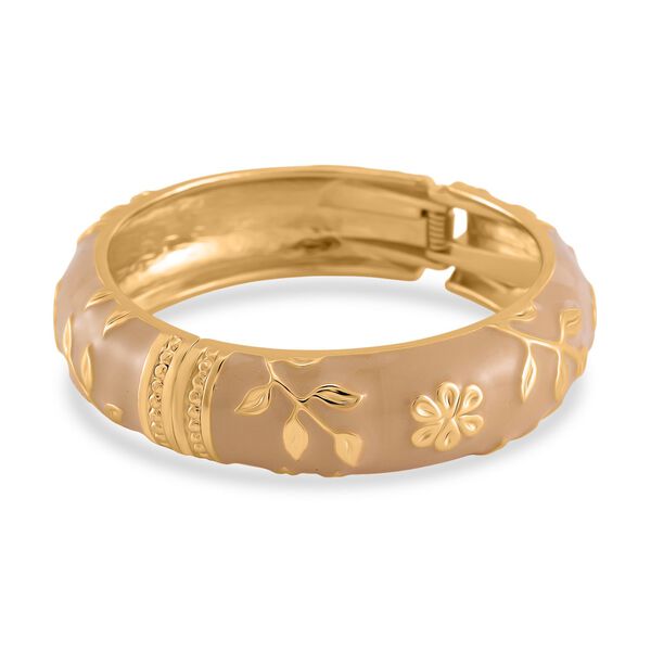 Armreif mit Emaille-Blütendekor, ca. 19 cm ca. 60,00g, gelb image number 2