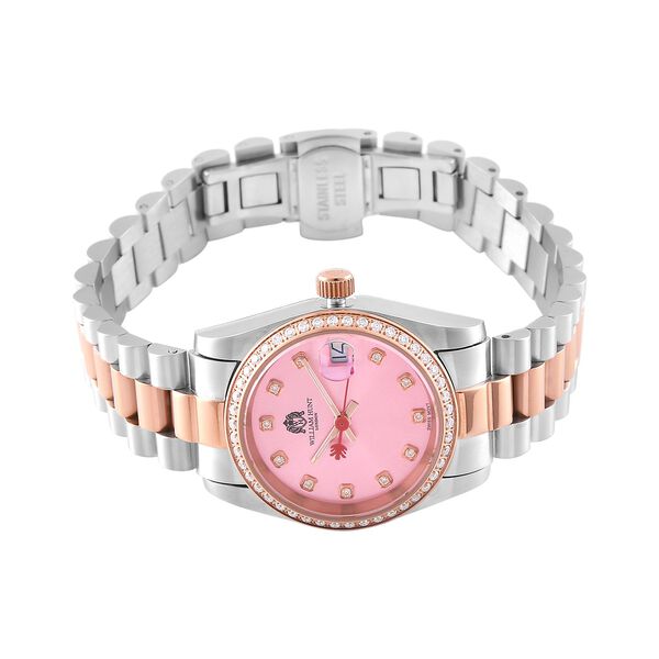 Moissanit Uhren 20 cm Reiner Edelstahl Bicolor image number 5