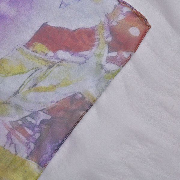 LA MAREY - bedruckter Seidenschal, 180x110 cm, abstraktes Muster, Rosa image number 3