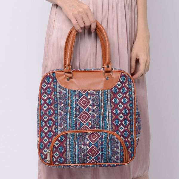 Boho Stil Handtasche, Blau und Mehrfarbig image number 3