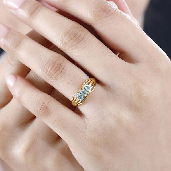 Blauer Apatit-Ring - 0,55 ct. image number 3