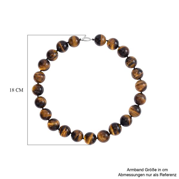 19-21 mm gelbe Tigerauge-Halskette, 50 cm - 1250 ct. image number 5