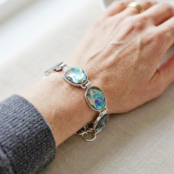 Abalone Muschel Armband ca. Flexibles cm Nickelfreies Messing ca. 45.00 ct image number 1