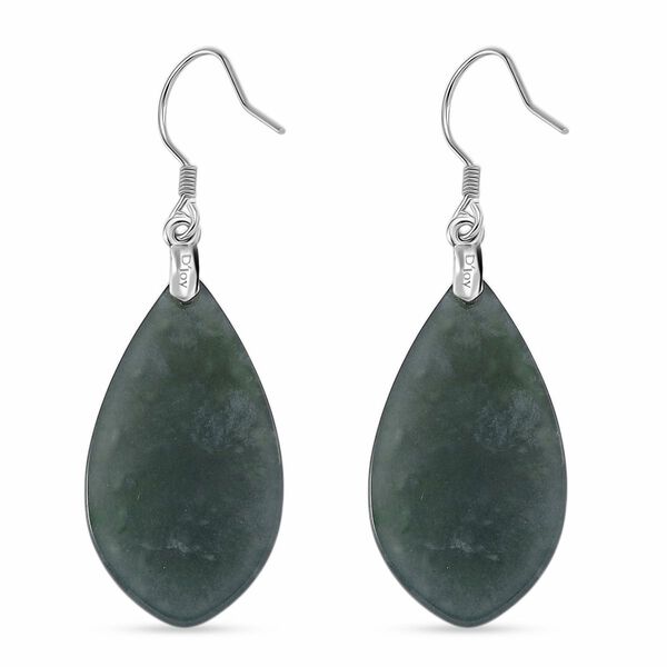 D'Joy Nat&uuml;rlicher Olmek Jadeit Verlangtes Blatt Ohrringe 925 Silber rhodiniert ca. 20.00 ct image number 4