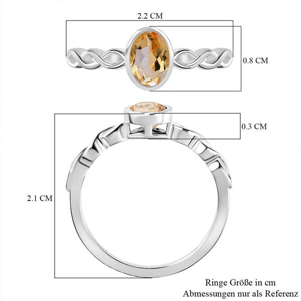 Citrin Ring 925 Silber (Größe 17.00) ca. 0,78 ct image number 7