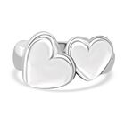 Thai Silber Kollektion - Doppelherz-Design Ring, 925 Silber, (Größe 16.00)