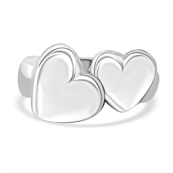 Doppelter Herz-Ring in 925 Silber image number 0