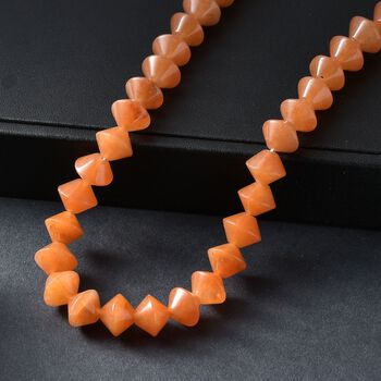 Rotes Aventurin Halskette ca. 50 cm mit 2.5 cm extender, Nickelfreies Messing platiniert ca. 250,00 ct