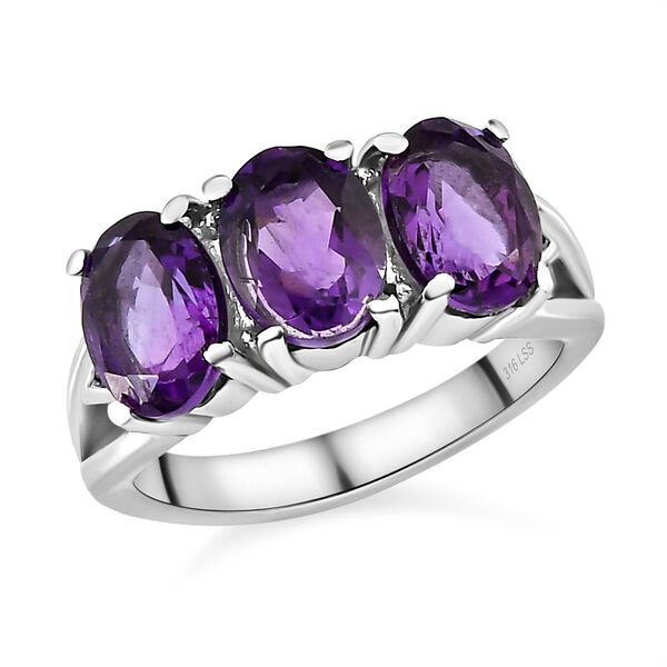 2er-Set, Afrikanischer Amethyst und Zirkon-Ring und Anh&auml;nger - 7 ct. image number 5