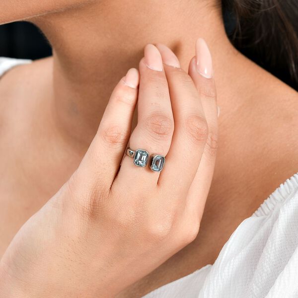 Himmelblauer Topas Ring Edelstahl (Gr&ouml;&szlig;e 16.00) ca. 2,66 ct image number 3