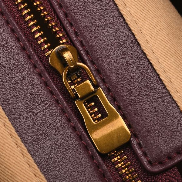 Echtleder-Trapez-Umh&auml;ngetasche mit Doppelriemen und Magnetverschluss, 27x11x23cm, Burgunderrot image number 6