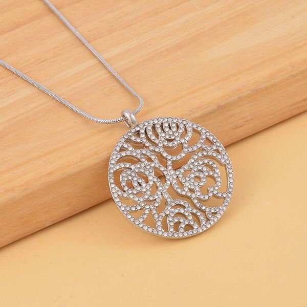 Magischer Kristall-Baum-Anh&auml;nger mit 73cm Kette in Silberton image number 2