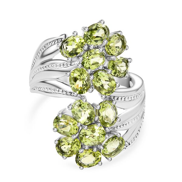 Nat&uuml;rlicher Peridot Ring, 316L Edelstahl (Gr&ouml;&szlig;e 18.00) ca. 5.68 ct