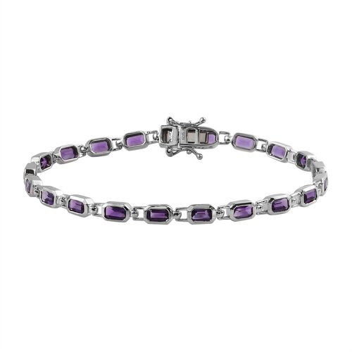 Marokkanischer Amethyst Armband ca. 20 cm 925 Silber platiniert ca. 5,64 ct image number 0