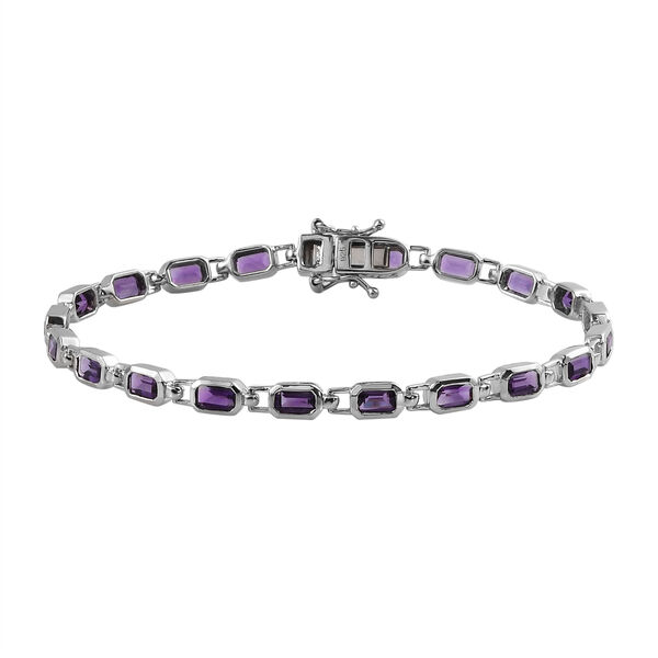 Marokkanischer Amethyst Armband ca. 20 cm 925 Silber platiniert ca. 5,64 ct