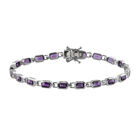 Marokkanischer Amethyst Armband ca. 20 cm 925 Silber platiniert ca. 5,64 ct