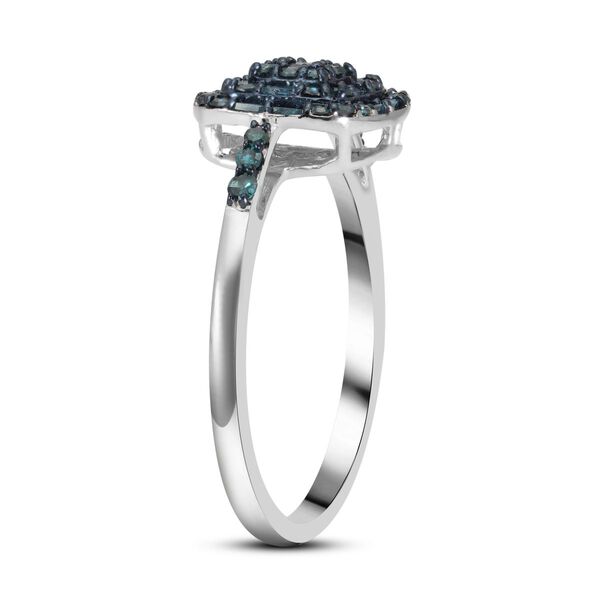 Blauer Diamant-Ring, 925 Silber platiniert  ca. 0,50 ct image number 4
